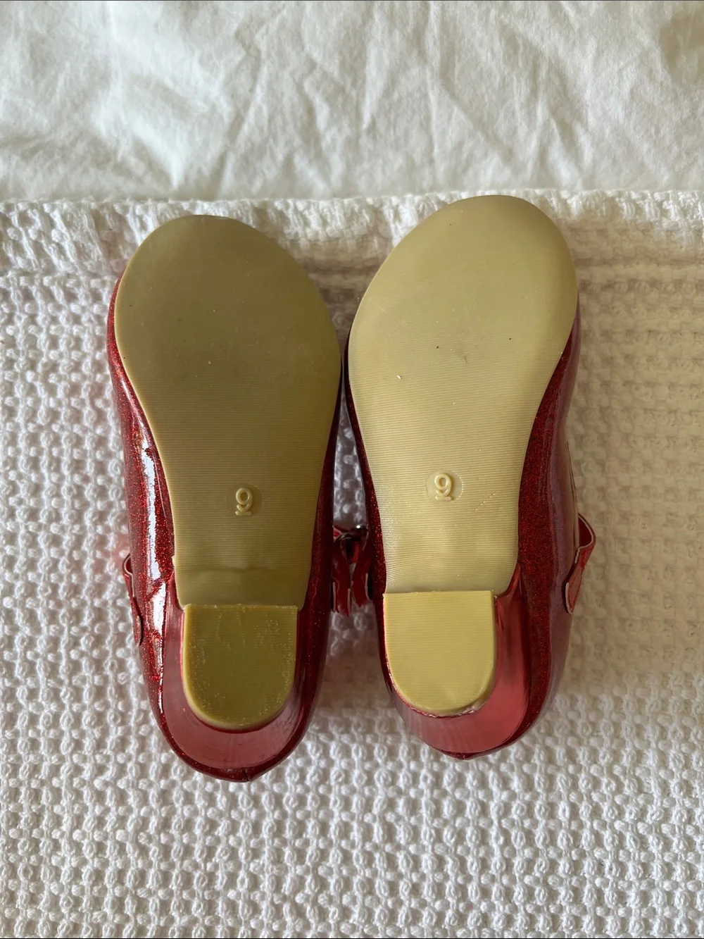 Disney Red Glitter Bow Mary Jane Kids Dress Shoes